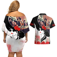 Kentucky Horse Racing Couples Matching Off Shoulder Short Dress and Hawaiian Shirt Derby Hat LT7 - Wonder Print Shop