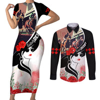 Kentucky Horse Racing Couples Matching Short Sleeve Bodycon Dress and Long Sleeve Button Shirt Derby Hat LT7 - Wonder Print Shop