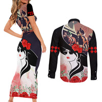 Kentucky Horse Racing Couples Matching Short Sleeve Bodycon Dress and Long Sleeve Button Shirt Derby Hat LT7 - Wonder Print Shop