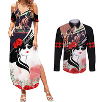 Kentucky Horse Racing Couples Matching Summer Maxi Dress and Long Sleeve Button Shirt Derby Hat LT7 - Wonder Print Shop
