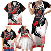Kentucky Horse Racing Family Matching Short Sleeve Bodycon Dress and Hawaiian Shirt Derby Hat - Wonder Print Shop