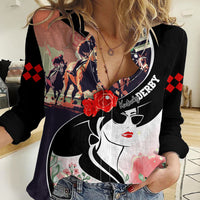 Kentucky Horse Racing Women Casual Shirt Derby Hat - Wonder Print Shop