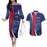 Personalized Haiti Citadelle Laferrière Couples Matching Off The Shoulder Long Sleeve Dress and Hawaiian Shirt Grunge Style