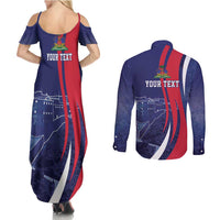 Personalized Haiti Citadelle Laferrière Couples Matching Summer Maxi Dress and Long Sleeve Button Shirt Grunge Style