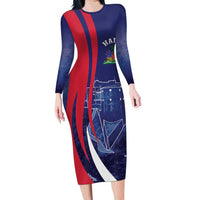 Personalized Haiti Citadelle Laferrière Long Sleeve Bodycon Dress Grunge Style