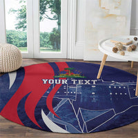Personalized Haiti Citadelle Laferrière Round Carpet Grunge Style