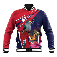 Haiti Personalized Baseball Jacket Hispaniolan Trogon Tropical Vibes