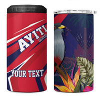 Haiti Personalized 4 in 1 Can Cooler Tumbler Hispaniolan Trogon Tropical Vibes