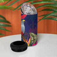 Haiti Personalized 4 in 1 Can Cooler Tumbler Hispaniolan Trogon Tropical Vibes