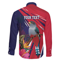 Haiti Personalized Family Matching Off The Shoulder Long Sleeve Dress and Hawaiian Shirt Hispaniolan Trogon Tropical Vibes