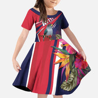 Haiti Personalized Family Matching Tank Maxi Dress and Hawaiian Shirt Hispaniolan Trogon Tropical Vibes