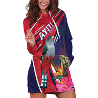 Haiti Personalized Hoodie Dress Hispaniolan Trogon Tropical Vibes