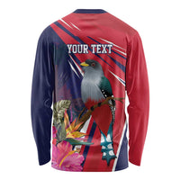 Haiti Personalized Long Sleeve Shirt Hispaniolan Trogon Tropical Vibes