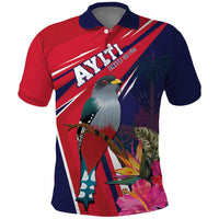 Haiti Personalized Polo Shirt Hispaniolan Trogon Tropical Vibes