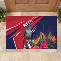 Haiti Personalized Rubber Doormat Hispaniolan Trogon Tropical Vibes