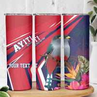 Haiti Personalized Skinny Tumbler Hispaniolan Trogon Tropical Vibes