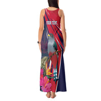 Haiti Personalized Tank Maxi Dress Hispaniolan Trogon Tropical Vibes