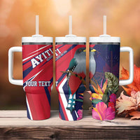 Haiti Personalized Tumbler With Handle Hispaniolan Trogon Tropical Vibes