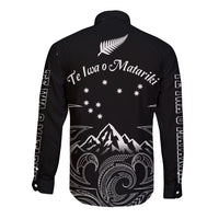 New Zealand Long Sleeve Button Shirt Maori Te Iwa o Matariki - Wonder Print Shop