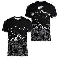 New Zealand Women V Neck T Shirt Maori Te Iwa o Matariki - Wonder Print Shop