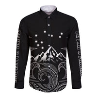 Peronsalised New Zealand Long Sleeve Button Shirt Maori Te Iwa o Matariki - Wonder Print Shop