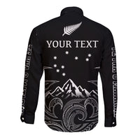 Peronsalised New Zealand Long Sleeve Button Shirt Maori Te Iwa o Matariki - Wonder Print Shop
