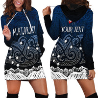 Personalised New Zealand Hoodie Dress Matariki Maori Patterns - Gradient - Wonder Print Shop