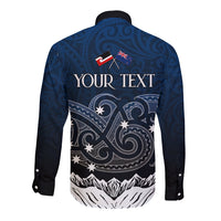 Peronsalised New Zealand Long Sleeve Button Shirt Matariki Maori Patterns - Gradient - Wonder Print Shop
