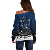 Peronsalised New Zealand Off Shoulder Sweater Matariki Maori Patterns - Gradient - Wonder Print Shop