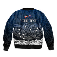 Peronsalised New Zealand Sleeve Zip Bomber Jacket Matariki Maori Patterns - Gradient - Wonder Print Shop