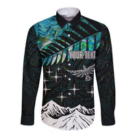 Personalised Maori New Year Long Sleeve Button Shirt Matariki Mix Paua Shell - Wonder Print Shop