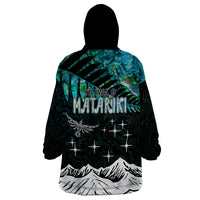 Personalised Maori New Year Wearable Blanket Hoodie Matariki Mix Paua Shell - Wonder Print Shop