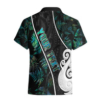Personalised New Zealand Hawaiian Shirt Paua Shell Maori Manaia with Silver Ferns - Wonder Print Shop