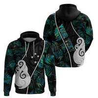 Personalised New Zealand Hoodie Paua Shell Maori Manaia with Silver Ferns - Wonder Print Shop