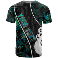 Personalised New Zealand T Shirt Paua Shell Maori Manaia with Silver Ferns - Wonder Print Shop