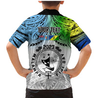 Personalised Malampa Fiji Day Family Matching Mermaid Dress and Hawaiian Shirt Gradient Style LT7 - Wonder Print Shop