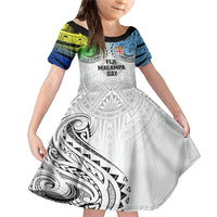 Personalised Malampa Fiji Day Family Matching Mermaid Dress and Hawaiian Shirt Gradient Style LT7 - Wonder Print Shop