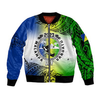 Personalised Malampa Day Bomber Jacket Malampa Emblem Gradient Style LT7 - Wonder Print Shop