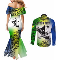 personalised-malampa-day-couples-matching-mermaid-dress-and-long-sleeve-button-shirts-malampa-emblem-gradient-style