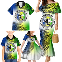 Personalised Malampa Day Family Matching Mermaid Dress and Hawaiian Shirt Malampa Emblem Gradient Style LT7 - Wonder Print Shop