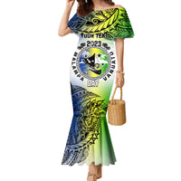 Personalised Malampa Day Family Matching Mermaid Dress and Hawaiian Shirt Malampa Emblem Gradient Style LT7 - Wonder Print Shop