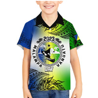 Personalised Malampa Day Family Matching Mermaid Dress and Hawaiian Shirt Malampa Emblem Gradient Style LT7 - Wonder Print Shop