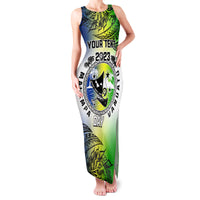 Personalised Malampa Day Family Matching Tank Maxi Dress and Hawaiian Shirt Malampa Emblem Gradient Style - Wonder Print Shop