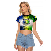 Personalised Malampa Day Raglan Cropped T Shirt Malampa Emblem Gradient Style - Wonder Print Shop