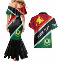 Personalised Penama and Papua New Guinea Day Couples Matching Mermaid Dress and Hawaiian Shirt Emblem Mix Style LT7 - Wonder Print Shop