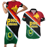 Personalised Penama and Papua New Guinea Day Couples Matching Short Sleeve Bodycon Dress and Hawaiian Shirt Emblem Mix Style LT7 - Wonder Print Shop