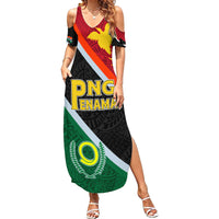 Personalised Penama and Papua New Guinea Day Family Matching Summer Maxi Dress and Hawaiian Shirt Emblem Mix Style - Wonder Print Shop