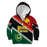 Personalised Penama and Papua New Guinea Day Kid Hoodie Emblem Mix Style - Wonder Print Shop