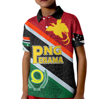 Personalised Penama and Papua New Guinea Day Kid Polo Shirt Emblem Mix Style - Wonder Print Shop