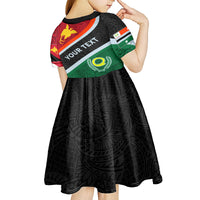 Personalised Penama and Papua New Guinea Day Kid Short Sleeve Dress Emblem Mix Style - Wonder Print Shop